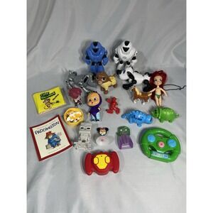 Lot of 20 Assorted toys - Robots, Horses, Dinosaurs, Dolls, Books, etc.